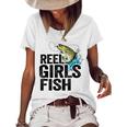 Reel Girl Fish Women's Short Sleeve Loose T-shirt White