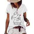 Rescue Dog Pitbull Rescue Mom Adopt Dont Shop Pittie Raglan Baseball Tee Women's Short Sleeve Loose T-shirt White