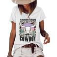 Simmer Down Cowboy Western Style Gift Women's Short Sleeve Loose T-shirt White