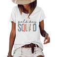 Squad Teacher Student First Last Day Of School Field Leopard Women's Short Sleeve Loose T-shirt White