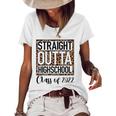 Straight Outta High School Class Of 2022 Graduation Boy Girl Women's Short Sleeve Loose T-shirt White