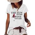 The Sun The Sand A Wine In My Hand Women's Short Sleeve Loose T-shirt White