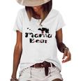 Womens Mama Bear Mom Life - Floral Heart Top Gift Boho Outfit Women's Short Sleeve Loose T-shirt White