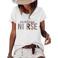 Womens Oncology Nurse Leopard Print Nursing School Women Women's Short Sleeve Loose T-shirt White