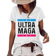 Womens Ultra Mega Patriotic Trump Republicans Conservatives Vote Trump Women's Short Sleeve Loose T-shirt White