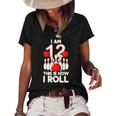 12 Years Old Bowling Party 12Th Birthday Is How I Roll Women's Short Sleeve Loose T-shirt Black