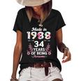 34 Years Old Gifts 34Th Birthday Born In 1988 Women Girls Women's Short Sleeve Loose T-shirt Black