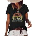 50 Years Old Gifts May 1972 Limited Edition 50Th Birthday Women's Short Sleeve Loose T-shirt Black
