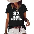 82 Years Blessed 82Nd Birthday Christian Religious Jesus God Women's Short Sleeve Loose T-shirt Black