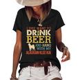 Alaskan Klee Kai Dad Drink Beer Hang With Dog Funny Vintage Women's Short Sleeve Loose T-shirt Black