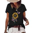 American Flag Sunflower Design Patriotic Usa Flag Sunflower Women's Short Sleeve Loose T-shirt Black