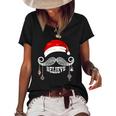 Believe Christmas Santa Mustache With Ornaments - Believe Women's Short Sleeve Loose T-shirt Black