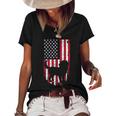 Bernese Mountain Dog Mom Dad 4Th Of July American Women's Short Sleeve Loose T-shirt Black