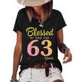 Blessed Birthday By God For 63 Years Old Happy To Me You Mom Women's Short Sleeve Loose T-shirt Black
