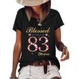 Blessed By God For 83 Years Old Birthday Party Women's Short Sleeve Loose T-shirt Black