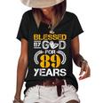 Blessed By God For 89 Years 89Th Birthday Since 1933 Vintage Women's Short Sleeve Loose T-shirt Black