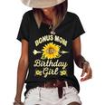 Bonus Mom Of The Birthday Girl Sunflower Family Matching Women's Short Sleeve Loose T-shirt Black