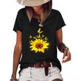 Butterflies Sunflower Smoke Women's Short Sleeve Loose T-shirt Black