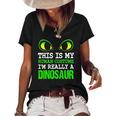 Dinosaur Halloween Costume Funny Cute Belly Men Women Kids Women's Short Sleeve Loose T-shirt Black