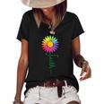 Faith Cross Flower Rainbow Christian Gift Women's Short Sleeve Loose T-shirt Black