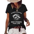 Fathers Day - Father Daughter Friends Fist Bump Women's Short Sleeve Loose T-shirt Black