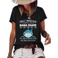 Forget Mama Bear Funny Im A Mama Shark Novelty Gift Women's Short Sleeve Loose T-shirt Black