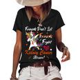 Friends Dont Let Friends Fight Kidney Cancer Alone Unicorn Orange Ribbon Kidney Cancer Kidney Cancer Awareness Women's Short Sleeve Loose T-shirt Black