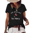 Funny Eat Drink And Be Mary Wine Womens Novelty Gift Women's Short Sleeve Loose T-shirt Black