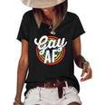 Gay Af Lgbt Pride Rainbow Flag March Rally Protest Equality Women's Short Sleeve Loose T-shirt Black