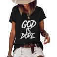 God Is Dope Religious Spiritual Faith Women's Short Sleeve Loose T-shirt Black