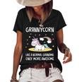 Granny Grandma Gift Granny Unicorn Women's Short Sleeve Loose T-shirt Black