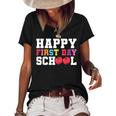 Happy First Day Of School Back To School Teachers Kids Women's Short Sleeve Loose T-shirt Black