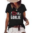 Heart The Goalie Lacrosse Mom Lax For Women Boys Girls Team Women's Short Sleeve Loose T-shirt Black