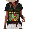 I Survived 180 Days Of School Last Day Of School Teacher V2 Women's Short Sleeve Loose T-shirt Black