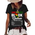 Junenth Womens Black Queen Nutritional Facts 4Th Of July Women's Short Sleeve Loose T-shirt Black