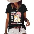 Just A Girl Who Loves Dogs Cute Corgi Lover Outfit & Apparel Women's Short Sleeve Loose T-shirt Black