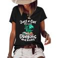 Just A Girl Who Loves Dragons And Books Reading Dragon Women's Short Sleeve Loose T-shirt Black