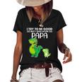 Kids I Try To Be Good But I Take After My Papa Dinosaur Women's Short Sleeve Loose T-shirt Black