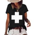 Lightly Weathered Peace Christ White Cross Paint On Various Women's Short Sleeve Loose T-shirt Black