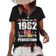 Made 1962 Floral 60 Years Old Family 60Th Birthday 60 Years Women's Short Sleeve Loose T-shirt Black