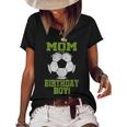 Mom Of The Birthday Boy Soccer Lover Vintage Retro Women's Short Sleeve Loose T-shirt Black