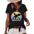 Mommysaurus Dinosaur Vintage Retro 4 Kids Lover Gift Women's Short Sleeve Loose T-shirt Black