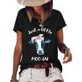 Moody Cow Lovers Farm Clothes Cowgirl Women's Short Sleeve Loose T-shirt Black