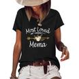 Most Loved Mema Cute Mothers Day Gifts Women's Short Sleeve Loose T-shirt Black
