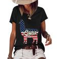 Papa Llama 4Th Of July American Flag Patriotic Dad Father Women's Short Sleeve Loose T-shirt Black