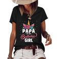 Papa Of The Birthday Girl Unicorn Girls Family Matching Women's Short Sleeve Loose T-shirt Black