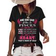 Pisces Girl And God Said Let There Be Pisces Girl Women's Short Sleeve Loose T-shirt Black