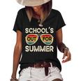Retro Last Day Of School Schools Out For Summer Teacher Women's Short Sleeve Loose T-shirt Black