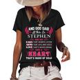Stephen Name Gift And God Said Let There Be Stephen Women's Short Sleeve Loose T-shirt Black