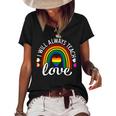 Teacher Ally Lgbt Teaching Love Rainbow Pride Month V2 Women's Short Sleeve Loose T-shirt Black